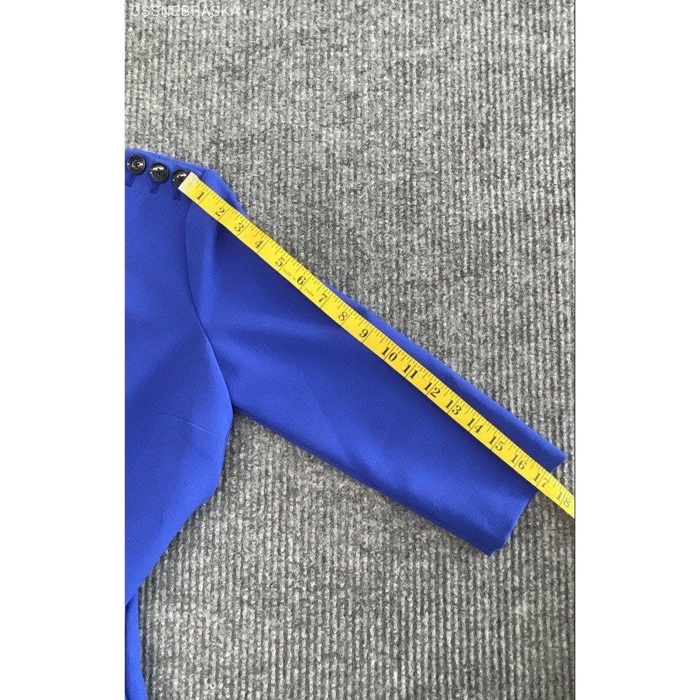Banana Republic Women's Royal Blue Boat Neck Shoulder Button Dress Sz 2 - Picture 9 of 10